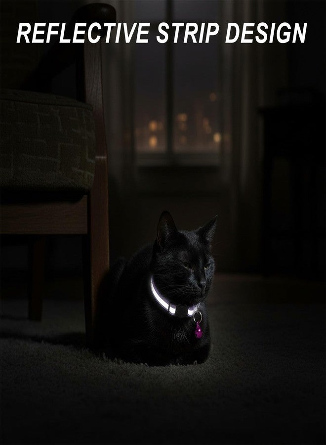 Sdfvsdg 12 Pcs Reflective Breakaway Cat Collars with Bells Adjustable Buckle Kitten Collars Soft Nylon Identification Collares Gifts for Puppy Kittens Pet Supplies Accessories - Image 5