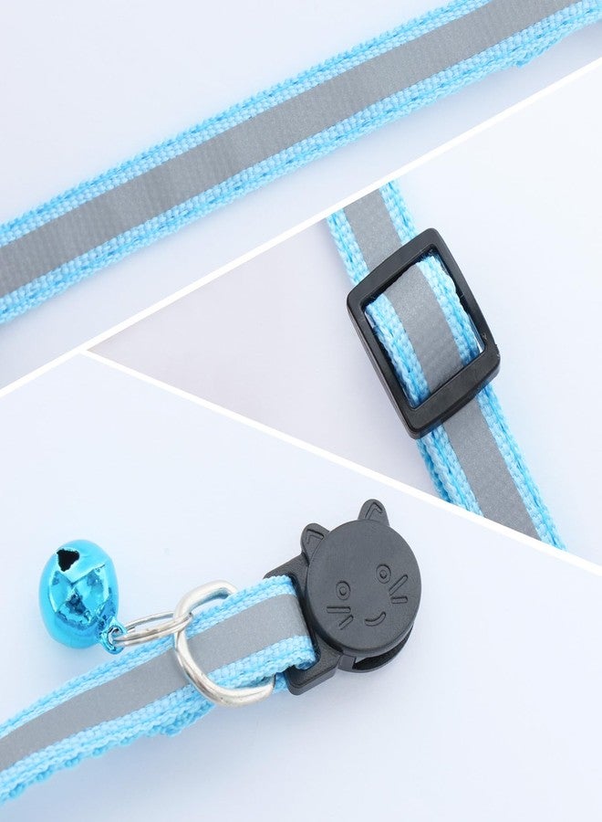 Sdfvsdg 12 Pcs Reflective Breakaway Cat Collars with Bells Adjustable Buckle Kitten Collars Soft Nylon Identification Collares Gifts for Puppy Kittens Pet Supplies Accessories - Image 4