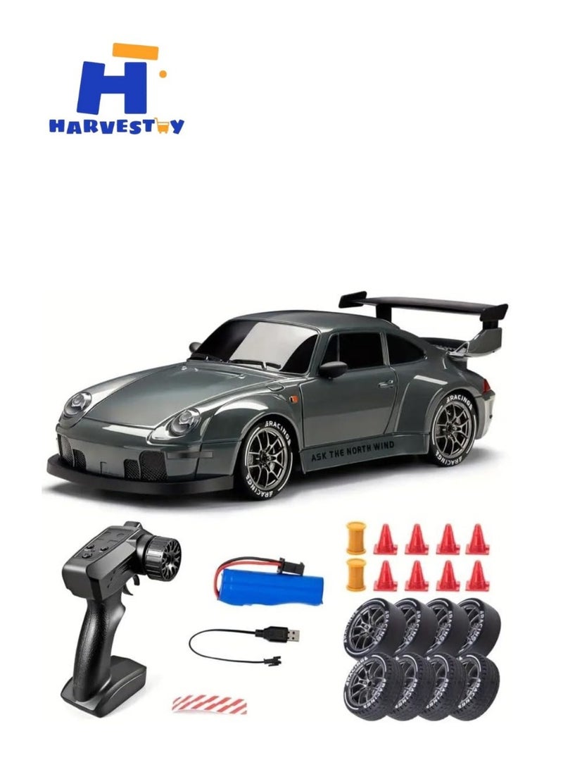Harvestoy Harvestoy 1:24 Scale RC Drift Car - 2.4Ghz 4WD with Lights, Tires and Obstacle Tool for kids on Birthdays,gifts for kids, toy car for kids  - Image 1