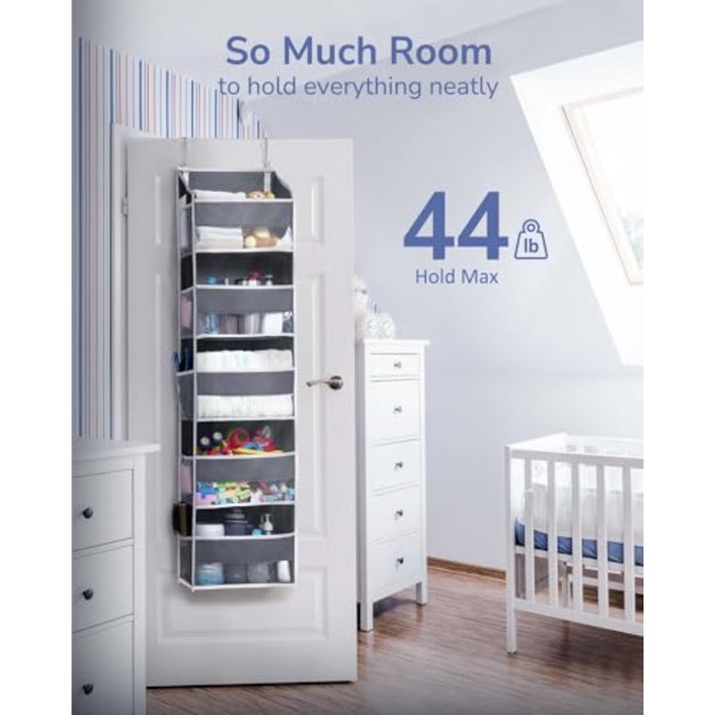 1 Pack Over Door Organizer with 5 Large and 10 Mesh Side Pockets, 44 lbs Weight Capacity Hanging Storage with Toys, Shoes, Diapers,,5 Layers - Image 5