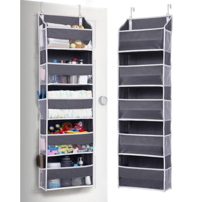 1 Pack Over Door Organizer with 5 Large and 10 Mesh Side Pockets, 44 lbs Weight Capacity Hanging Storage with Toys, Shoes, Diapers,,5 Layers - Image 1