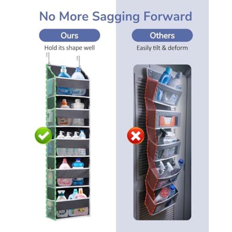 1 Pack Over Door Organizer with 5 Large and 10 Mesh Side Pockets, 44 lbs Weight Capacity Hanging Storage with Toys, Shoes, Diapers,,5 Layers - Image 2