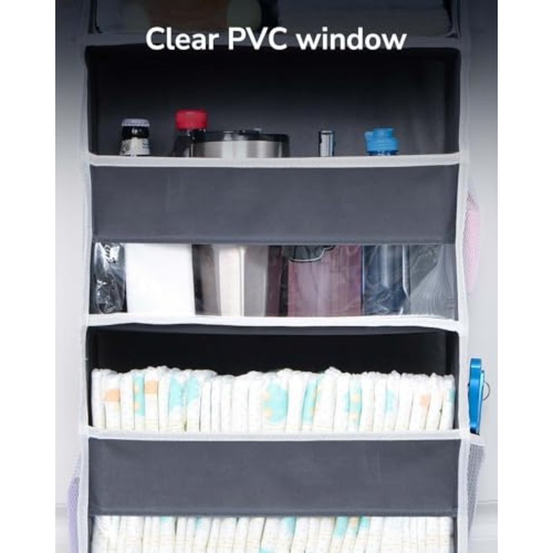 1 Pack Over Door Organizer with 5 Large and 10 Mesh Side Pockets, 44 lbs Weight Capacity Hanging Storage with Toys, Shoes, Diapers,,5 Layers - Image 4