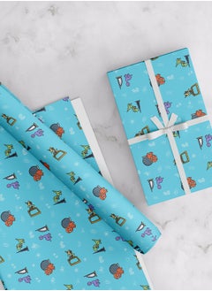 Share the Love UAE Kids Blue Wrapping Paper Pack – 4 Sheets (50 cm x 70 cm Each)  - Image 1