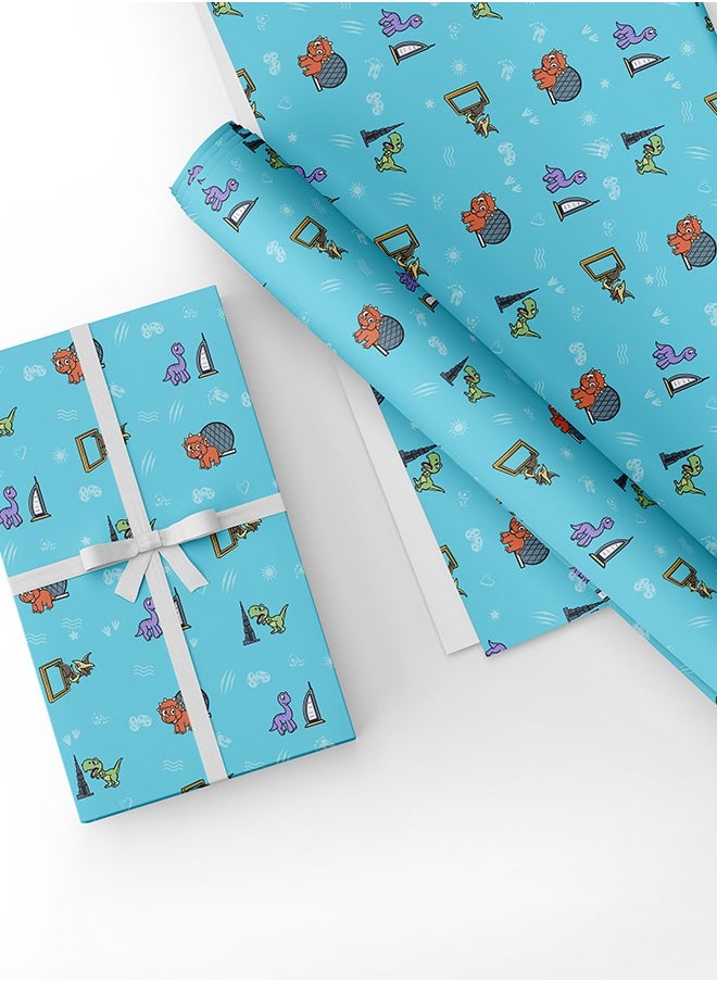 Share the Love UAE Kids Blue Wrapping Paper Pack – 4 Sheets (50 cm x 70 cm Each)  - Image 3