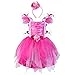 DJDLPARTY Hot Pink Fairy Costume for Girls 56Y Kids Toddler Fairy Dresses with Butterfly Wings and Flower Headband for Hallowen Cosplay Birthday - Image 2