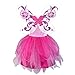 DJDLPARTY Hot Pink Fairy Costume for Girls 56Y Kids Toddler Fairy Dresses with Butterfly Wings and Flower Headband for Hallowen Cosplay Birthday - Image 4
