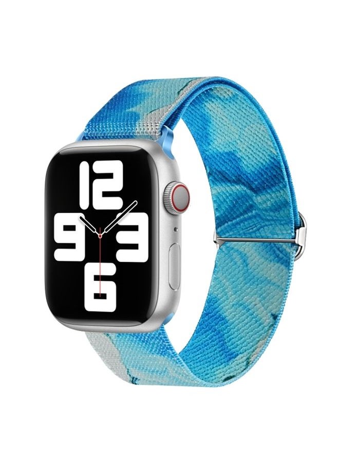 Generic - Replacement Strap For Apple Watch Ultra 2 49mm Painted Pattern Nylon Replacement Watch Band Ocean Blue - Image 1