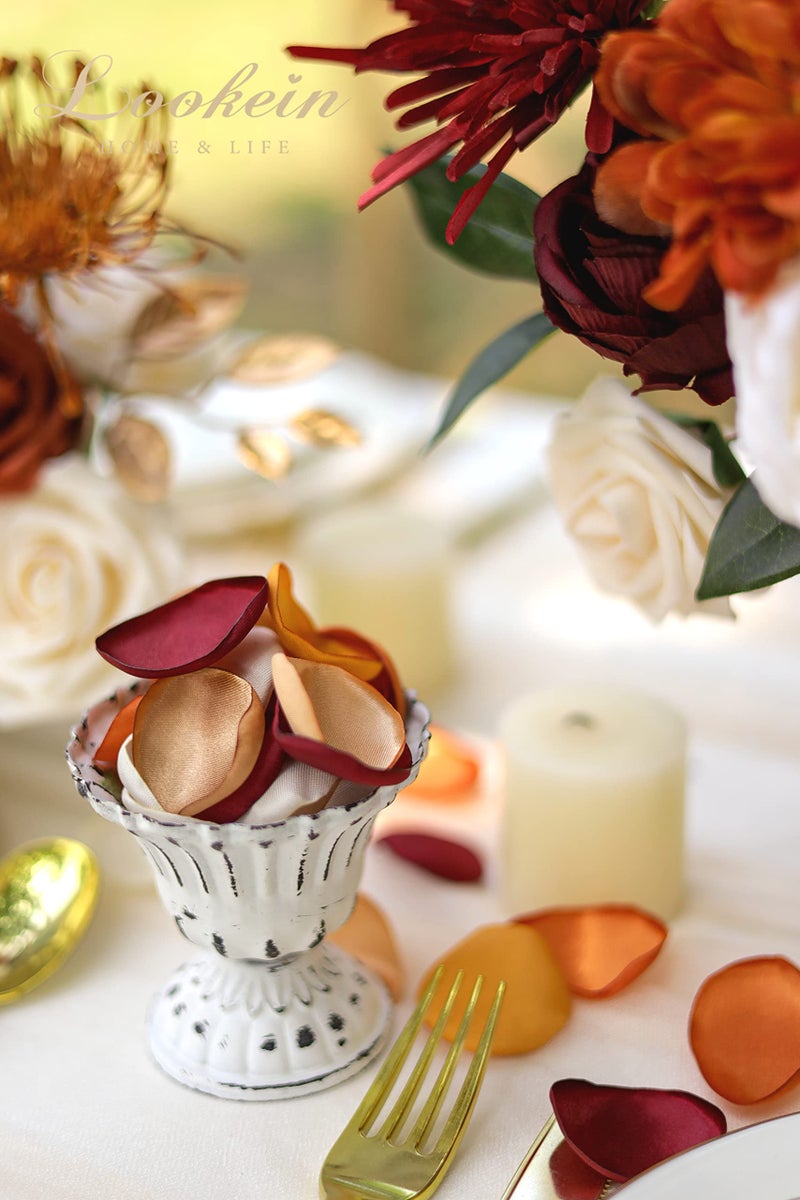 Lookein 300pcs Terracotta Rose Petals Satin Flower Petals for Wedding Flower Girl Basket Table Centerpieces Aisle Runner Party Confetti Bridal Shower Dinner Wedding Decoration - Image 2