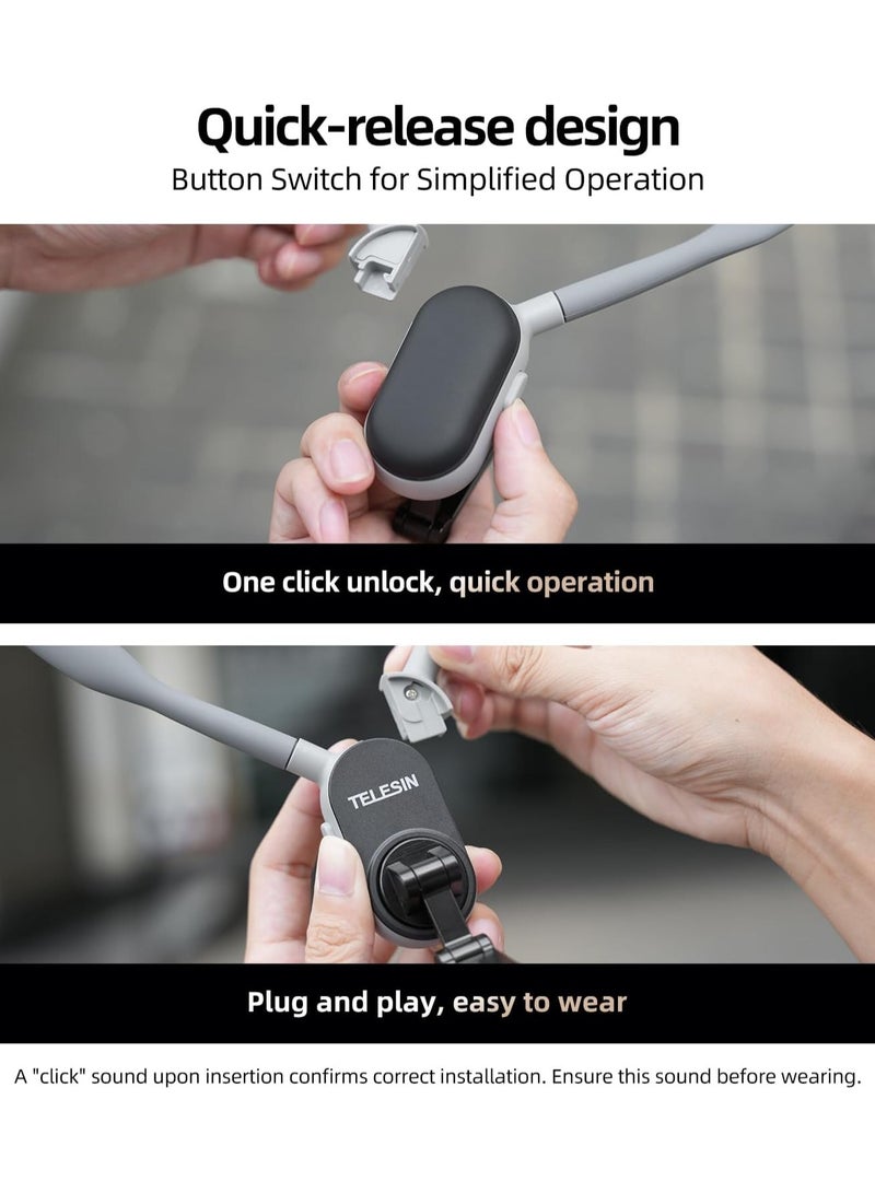 TELESIN Magnetic Neck Mount For Phones, Neck Cell Phone Holder POV Vlog Selfie Mount Hand Free Phone Neck Holder Chest Stand Strap Video Recording For iPhone 16 15 14 13 12 Seires, Android Phones With Magents - Grey - Image 3