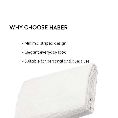 HABER Premium Light Weight 100% Cotton Bath Towel with Unique Micro Waffle Texture for Active Feel, Quick Absorption and Faster Drying Towel (Pack of 3, Pearl) - Image 2