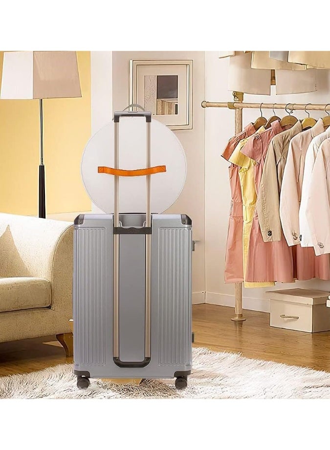 صندوق القبعات، صندوق تخزين القبعات، حقيبة تنظيم القبعات ذات الحواف المستديرة القابلة للتكديس للخزانة، صناديق قبعات السفر للنساء والرجال (أبيض) - Image 3