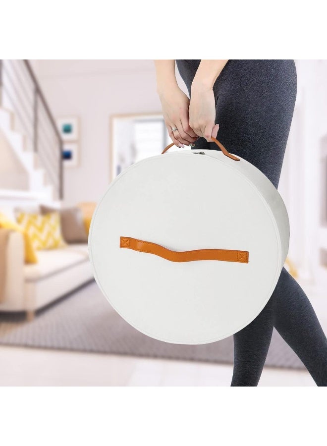 صندوق القبعات، صندوق تخزين القبعات، حقيبة تنظيم القبعات ذات الحواف المستديرة القابلة للتكديس للخزانة، صناديق قبعات السفر للنساء والرجال (أبيض) - Image 5