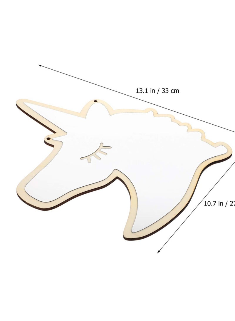 SYOSI Removable Unicorn Shaped Wall Mirror, Acrylic Decorative Wall Mirror, Home Vintage Decor Mirror, Suitable for Home Living Room Bedroom Decorations - Image 2