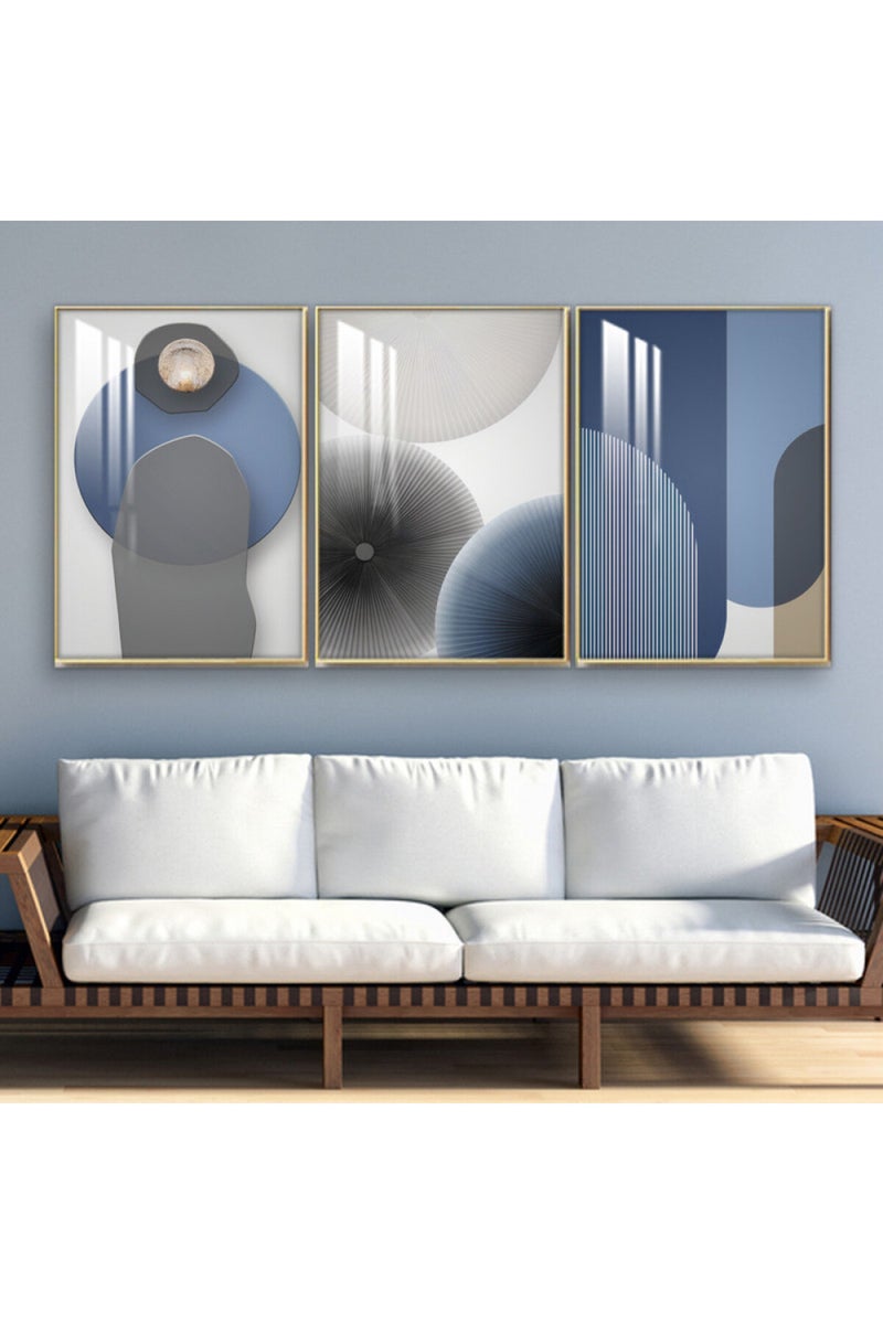 ماركتنا ثلاث لوحات جدارية خشبية بإطار وطبقة أكريليك شفافة - Image 1