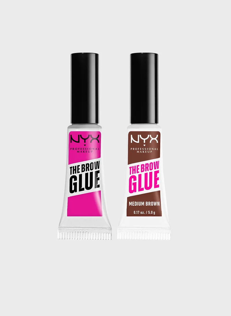 NYX PROFESSIONAL MAKEUP Nyx Professional Makeup The Brow Glue Duo Holiday Gift Set - Clear & Medium Brown