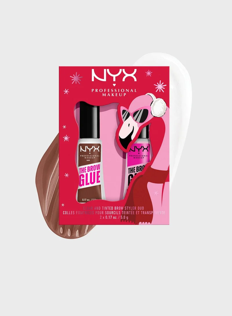 NYX PROFESSIONAL MAKEUP Nyx Professional Makeup The Brow Glue Duo Holiday Gift Set - Clear & Medium Brown