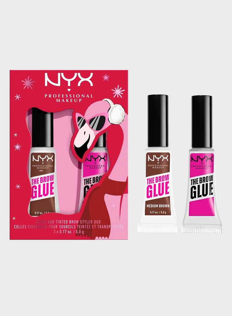 NYX PROFESSIONAL MAKEUP Nyx Professional Makeup The Brow Glue Duo Holiday Gift Set - Clear & Medium Brown
