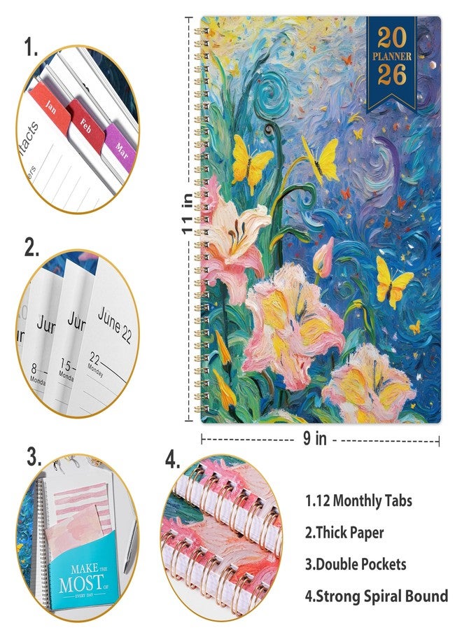 Coboll 2026 Planner - Planner 2026 Weekly and Monthly from January to December, 9" x 11", 2026 Weekly Monthly Planner with Inner Pocket, Colorful Coated Tabs - Image 3