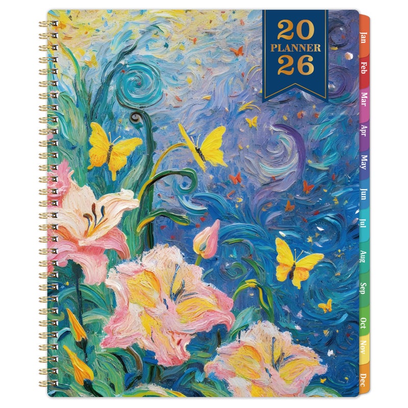 Coboll 2026 Planner - Planner 2026 Weekly and Monthly from January to December, 9" x 11", 2026 Weekly Monthly Planner with Inner Pocket, Colorful Coated Tabs - Image 1
