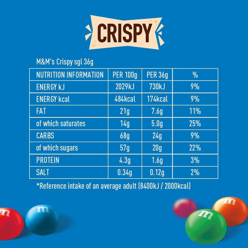 M&M'S Crispy Chocolate 36g x 24 (Pack of 24) - Image 3