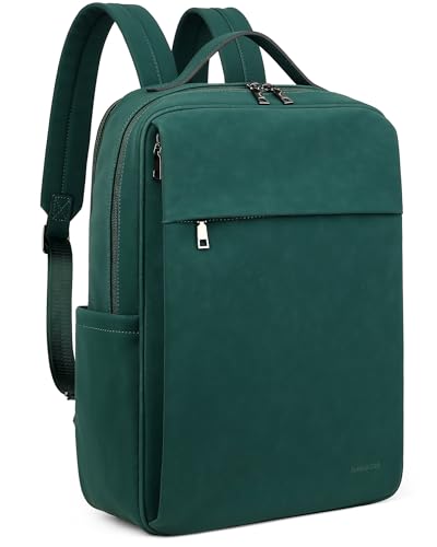 MASINTOR 156 inch PU Leather Laptop Backpack Purse for Women Large College Casual Backpack Travel Bag Retro Green - Image 1