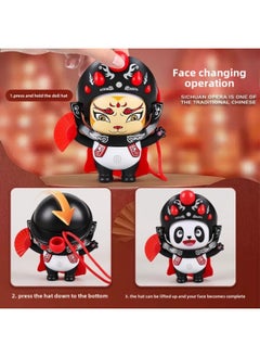 Generic Labu Doll Keychain National Tide Sichuan Opera Face-changing Panda Doll Mask Toy Doll Children's Peking Opera-Colour:Kurome Keychain  - Image 3