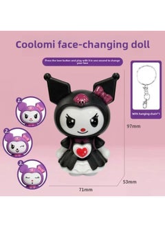 Generic Labu Doll Keychain National Tide Sichuan Opera Face-changing Panda Doll Mask Toy Doll Children's Peking Opera-Colour:Kurome Keychain  - Image 1