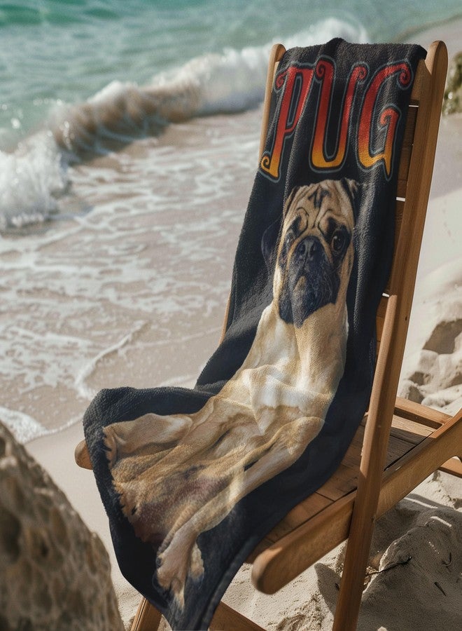 Island Gear منشفة شاطئ بتصميم كلب البج، مقاس 30 × 60 بوصة - مصنوعة من قطن الفيلور 100%، عالية الامتصاص، سريعة الجفاف، سهلة الحمل والتوضيب، مثالية لعطلة الربيع، أو الإجازات، أو الشاطئ، أو حمام السباحة، أو حمامات الشمس - خفيفة الوزن وصغيرة الحجم للسفر - هدية مميزة لمحبي الحيوانات الأليفة - Image 4