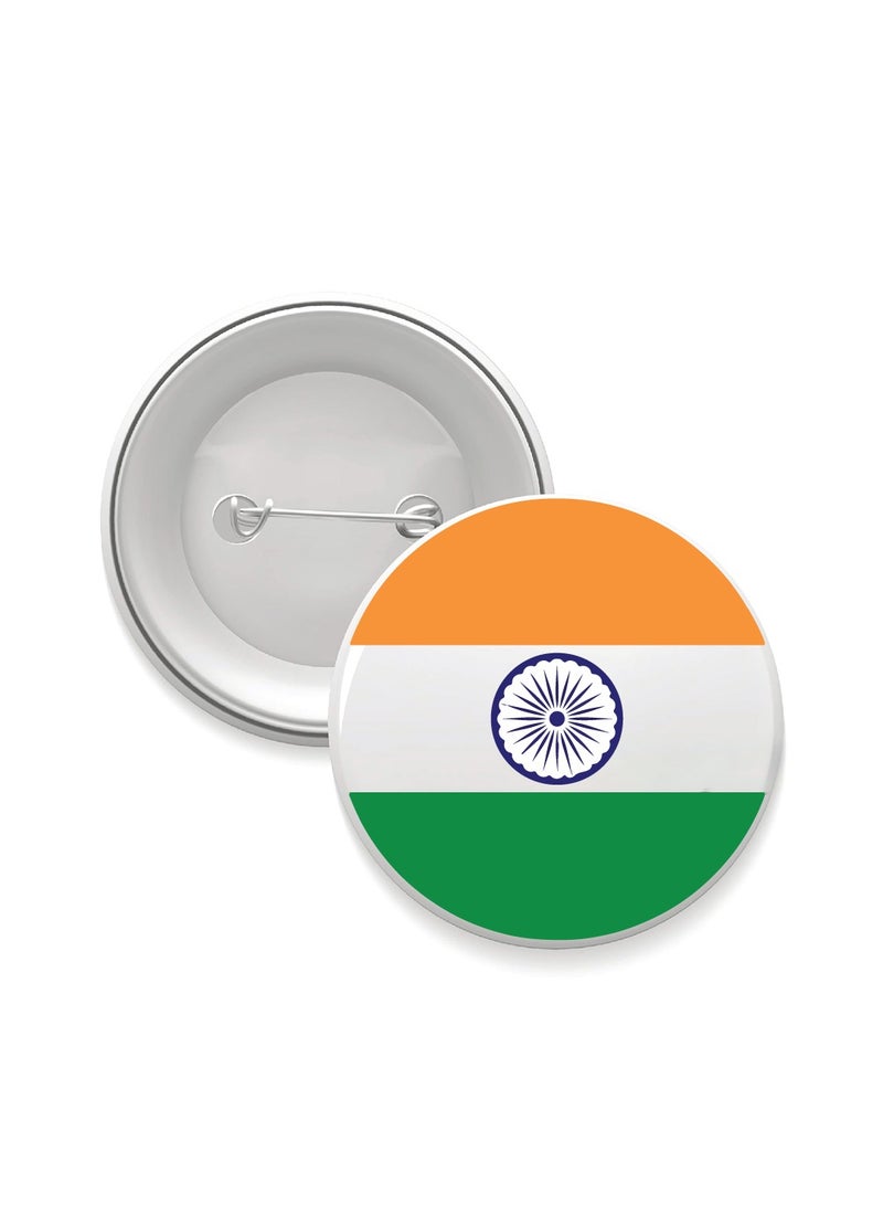 India Republic Day - Indian Round Pin-back Button Brooch Lapel Pin - India Flag Badges - Perfect for Jackets - Bags - Gifts for Independence Day