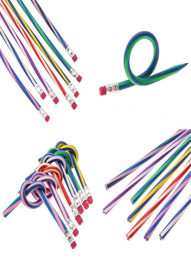 Hamiggaa 35 PCS Colorful Flexible Soft Bendable Pencil with Eraser, Magic Striped Pencil for Children and Students, Valentine's Day, Classroom Gifts, Back to School Supplies - Image 3