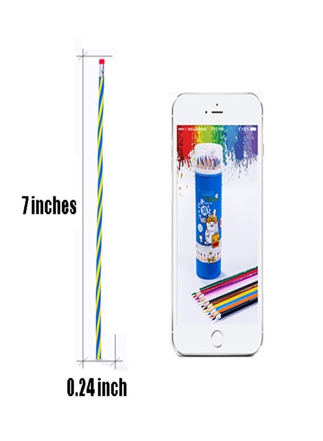 Hamiggaa 35 PCS Colorful Flexible Soft Bendable Pencil with Eraser, Magic Striped Pencil for Children and Students, Valentine's Day, Classroom Gifts, Back to School Supplies - Image 2