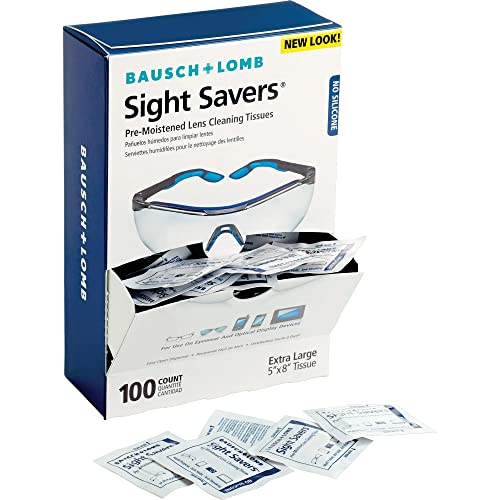 Bausch + Lomb مناديل تنظيف العدسات من باوش + لومب سايت سيفرز، مناديل مبللة مسبقًا، مضادة للضباب، مضادة للكهرباء الساكنة، مضادة للتجاعيد، تنظف الزجاج والبلاستيك، 100 قطعة (عبوة من 1) - Image 1