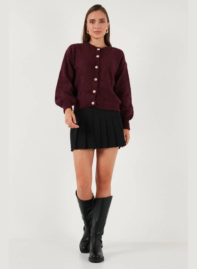 ليلا كارديجان ليلا النسائي بقصة عادية وياقة دائرية وملمس ناعم