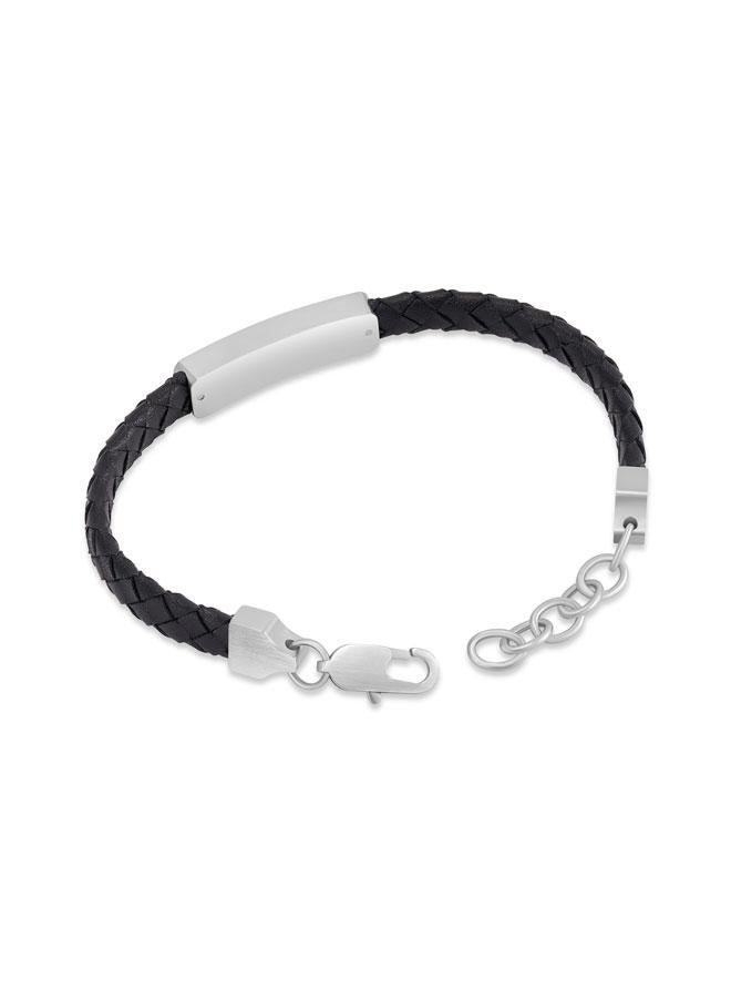 دوكاتي سوار جلد مضفر فضي من الفولاذ المقاوم للصدأ للرجال  مم - Image 2