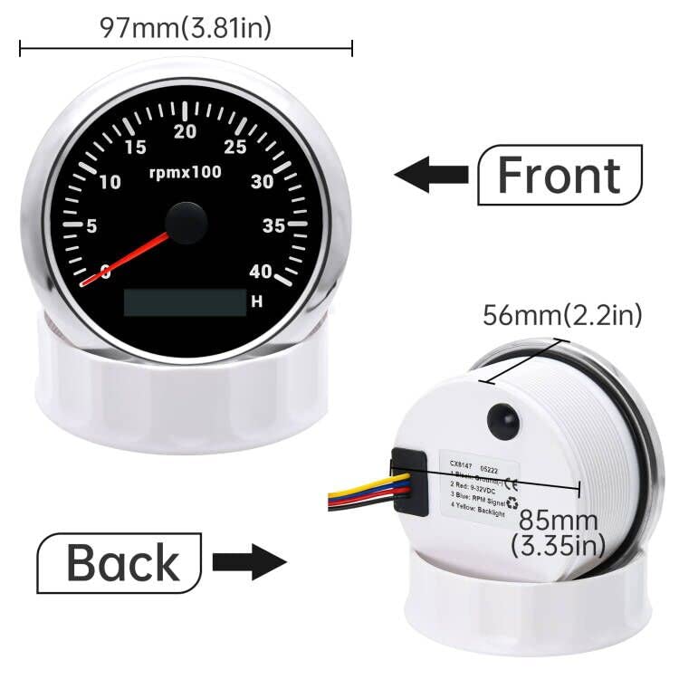 ARTILAURA 85mm Tachometer Gauge with 7 Color LED Display for Automotive Use - Image 3