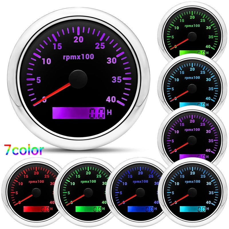 ARTILAURA 85mm Tachometer Gauge with 7 Color LED Display for Automotive Use - Image 2