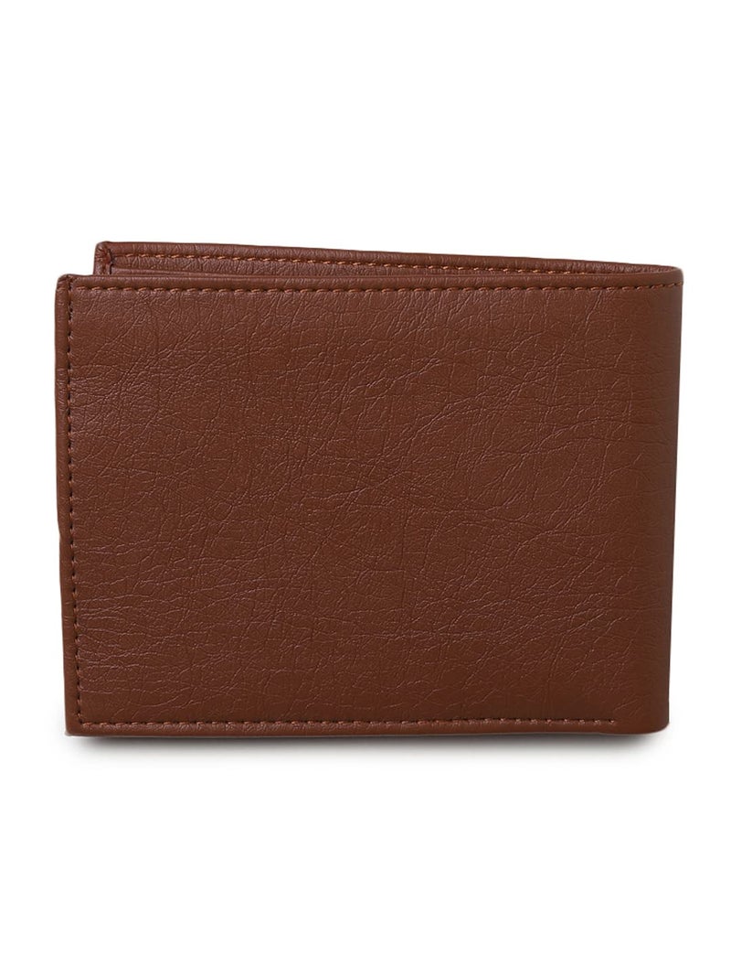 SAMTROH Tan Container Design PU Leather Wallet for Men | 3 Card Slots | 2 Currency & Secret Comartment | 2 Id Card Slots & 1 Coin Pocket - Image 5