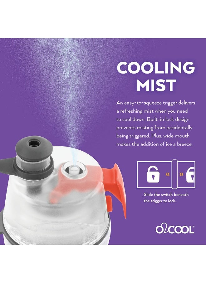 O2COOL O2COOL Mist N Sip 20 oz Water Bottle  Red Camo BPAFree LDPE Plastic No Leak Pull Top Spout Easy Grip Perfect for Sports and Travel  - Image 3