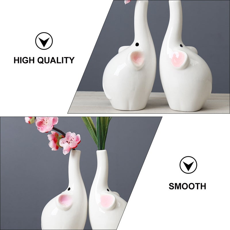 Cartoon Animal Ceramic Vase Lovely Indoor Elephant Flower Pot - Image 5