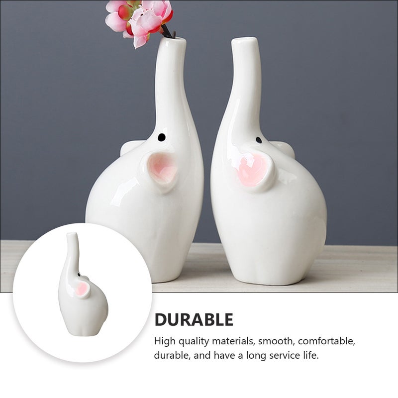 Cartoon Animal Ceramic Vase Lovely Indoor Elephant Flower Pot - Image 4