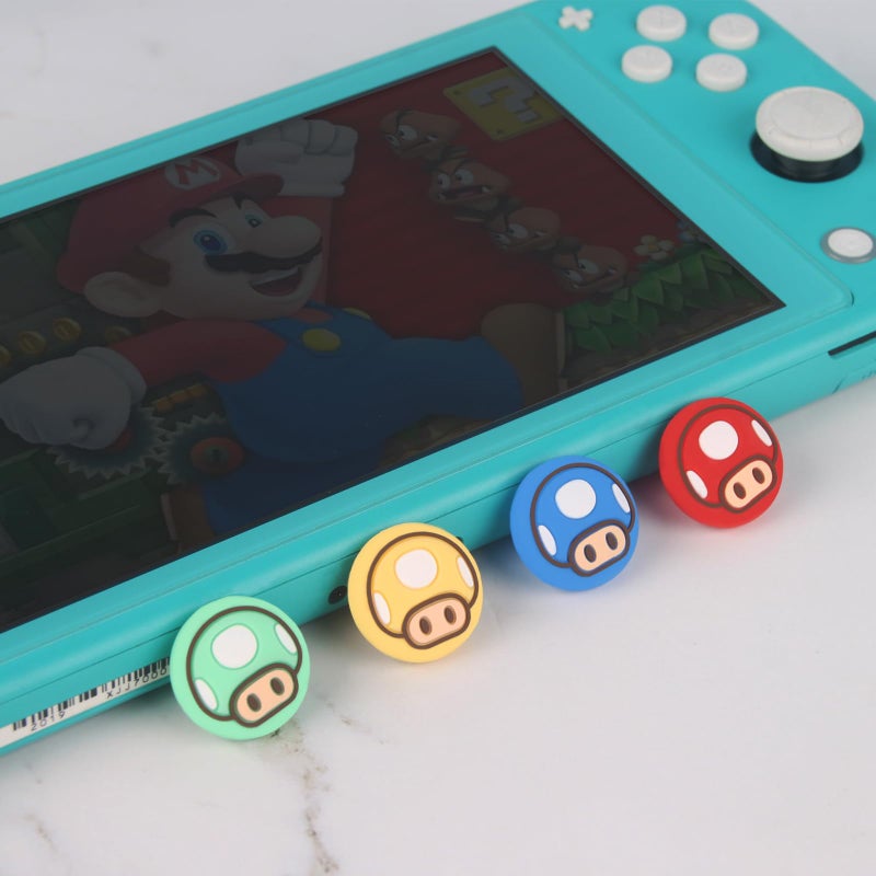 TIKOdirect Cute Thumb Grip Caps Compatible with Nintendo Switch Joy-con/OLED/Switch Lite, Kawaii Joystick Cap Grip 4PCS Soft Silicone Protective Ergonomic Button Cover, Red - Image 5