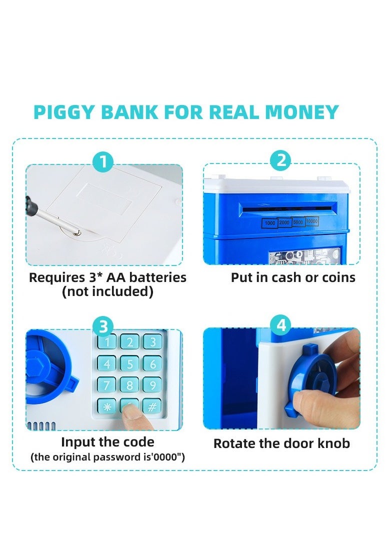 Generic - Electronic Password Protected Atm Piggy Bank Durable Sturdy Unique Detailed Design Gold (13 x 13 x 19 cm) - Image 1