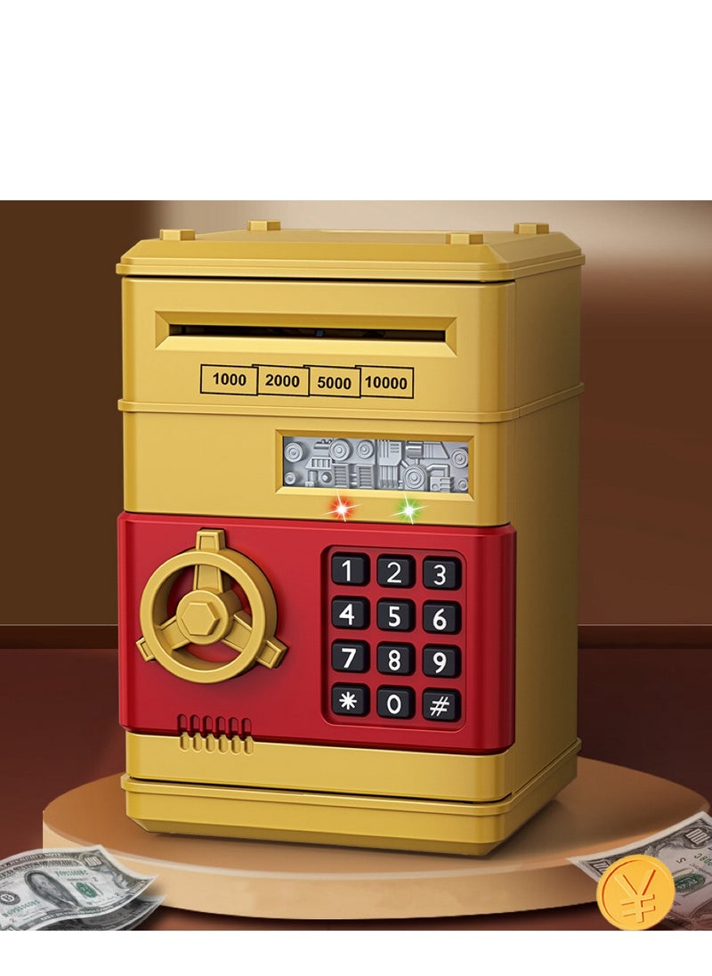 Generic - Electronic Password Protected Atm Piggy Bank Durable Sturdy Unique Detailed Design Gold (13 x 13 x 19 cm) - Image 1