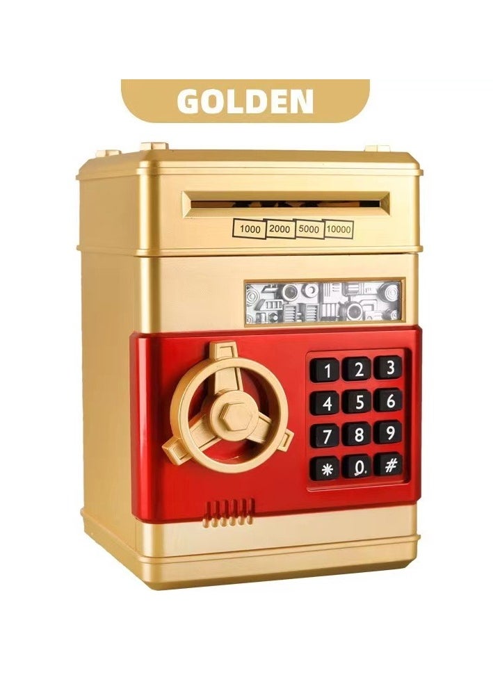 Generic - Electronic Password Protected Atm Piggy Bank Durable Sturdy Unique Detailed Design Gold (13 x 13 x 19 cm) - Image 1