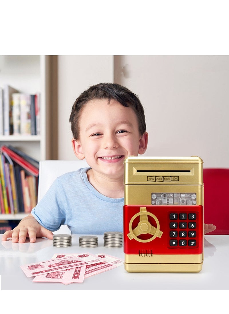 Generic - Electronic Password Protected Atm Piggy Bank Durable Sturdy Unique Detailed Design Gold (13 x 13 x 19 cm) - Image 1