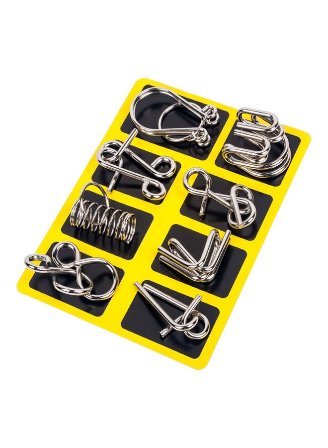 8-Piece Brain Teaser Puzzle Ring Set - Image 1