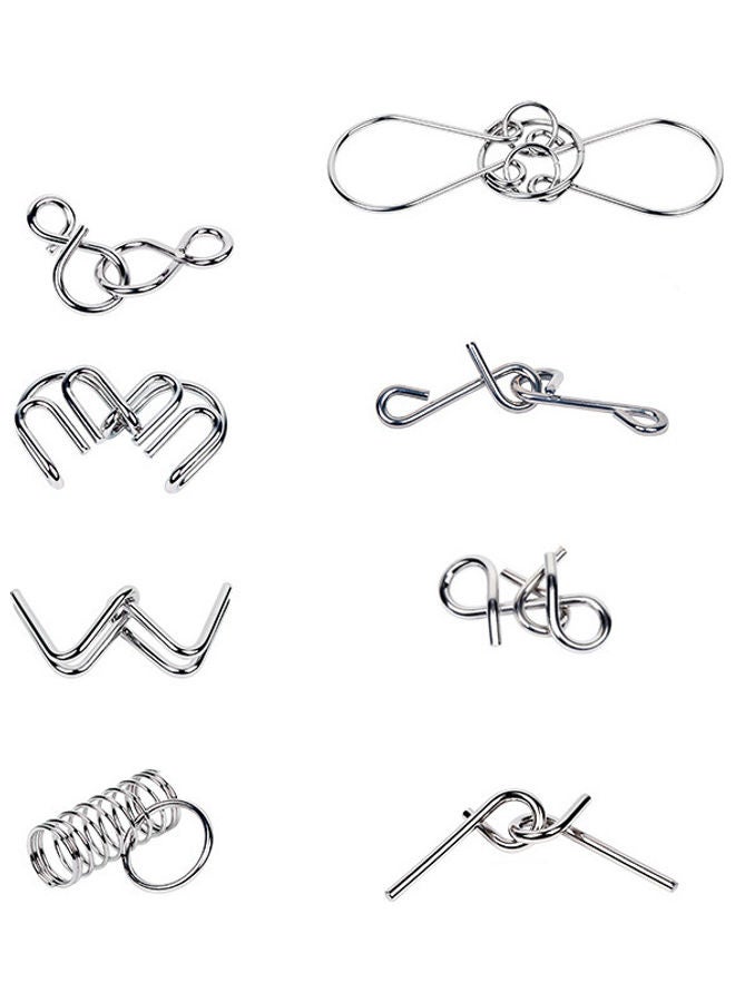 8-Piece Brain Teaser Puzzle Ring Set - Image 3