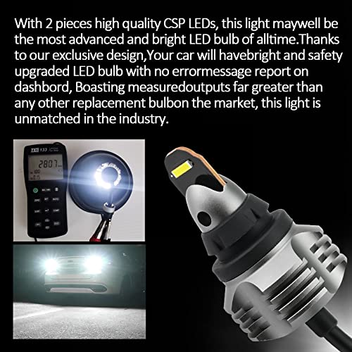 Bestview أفضل عرض مصباح LED محدث 912 921 T15 للإضاءة الخلفية، 6000 لومن ساطع W16W لمصابيح الإضاءة الخلفية، خالية من أخطاء CANBUS للسيارات والشاحنات، ساطع عالي 6000K أبيض (عبوة من 2) - Image 4