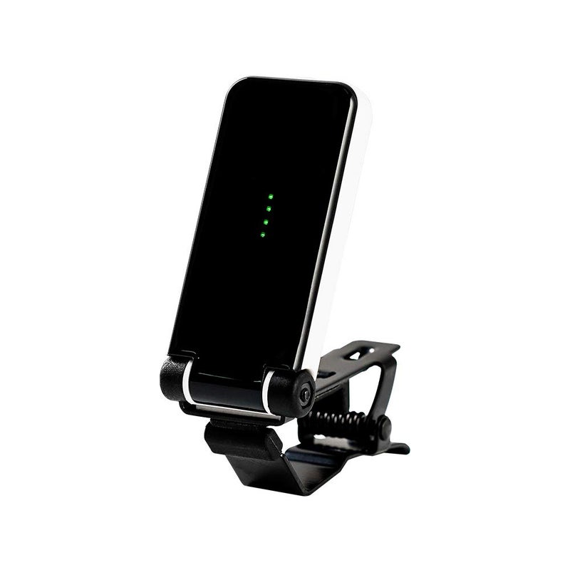 FLAMMA Guitar Tuner Clip On Tuner for Electric Guitar Bass Tuner Ukulele Tuner Power Saving Mode LED Display Metal Clip (White) - Image 3